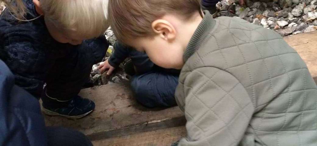 Børn finder sten